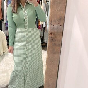 Vintage button down maxi dress size small
